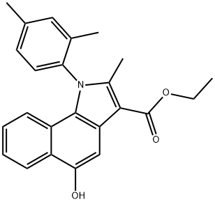 ETHYL 1-(2,4-DIMETHYLPHENYL)-5-HYDROXY-2-METHYL-1H-BENZO[G]INDOLE-3-CARBOXYLATE Struktur