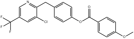 4-([3-CHLORO-5-(TRIFLUOROMETHYL)-2-PYRIDINYL]METHYL)PHENYL 4-METHOXYBENZENECARBOXYLATE Struktur