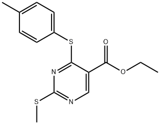 ETHYL 4-[(4-METHYLPHENYL)SULFANYL]-2-(METHYLSULFANYL)-5-PYRIMIDINECARBOXYLATE Struktur