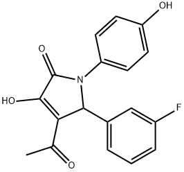 4-ACETYL-5-(3-FLUOROPHENYL)-3-HYDROXY-1-(4-HYDROXYPHENYL)-1,5-DIHYDRO-2H-PYRROL-2-ONE Struktur