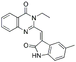 (Z)-3-ETHYL-2-((5-METHYL-2-OXOINDOLIN-3-YLIDENE)METHYL)QUINAZOLIN-4(3H)-ONE Struktur