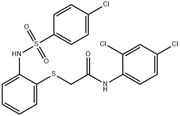 2-[(2-([(4-CHLOROPHENYL)SULFONYL]AMINO)PHENYL)SULFANYL]-N-(2,4-DICHLOROPHENYL)ACETAMIDE Struktur