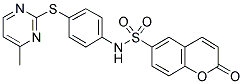 N-[4-[(4-METHYLPYRIMIDIN-2-YL)THIO]PHENYL]-2-OXO-1-BENZOPYRAN-6-SULPHONAMIDE Struktur