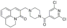 N-[(2,6-DICHLOROPYRIDIN-4-YL)CARBONYL]-N'-[(2,3-DIHYDRO-5-OXO-(1H,5H)-BENZO[IJ]QUINOLIZIN-6-YL)METHYL]PIPERAZINE Struktur