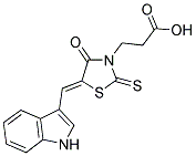 3-[(5Z)-5-(1H-INDOL-3-YLMETHYLENE)-4-OXO-2-THIOXO-1,3-THIAZOLIDIN-3-YL]PROPANOIC ACID Structure