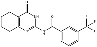 N-(4-OXO-3,4,5,6,7,8-HEXAHYDRO-2-QUINAZOLINYL)-3-(TRIFLUOROMETHYL)BENZENECARBOXAMIDE Struktur