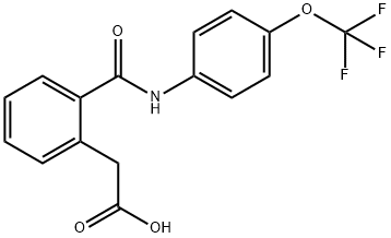 2-(2-(N-(4-(TRIFLUOROMETHOXY)PHENYL)CARBAMOYL)PHENYL)ACETIC ACID Struktur