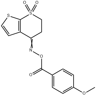 4-([(4-METHOXYBENZOYL)OXY]IMINO)-3,4-DIHYDRO-1LAMBDA6-THIENO[2,3-B]THIOPYRAN-1,1(2H)-DIONE Struktur