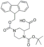 1-BOC-4-FMOC-PIPERAZINE-2-ACETIC ACID Struktur