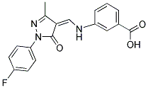 3-(([1-(4-FLUOROPHENYL)-3-METHYL-5-OXO-1,5-DIHYDRO-4H-PYRAZOL-4-YLIDENE]METHYL)AMINO)BENZOIC ACID Struktur