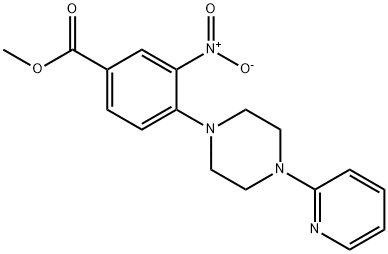 METHYL 3-NITRO-4-[4-(2-PYRIDINYL)PIPERAZINO]BENZENECARBOXYLATE Struktur