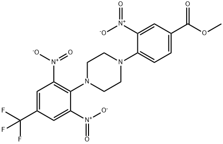 METHYL 4-(4-[2,6-DINITRO-4-(TRIFLUOROMETHYL)PHENYL]PIPERAZINO)-3-NITROBENZENECARBOXYLATE Struktur