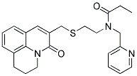 N-[2-[(2,3-DIHYDRO-5-OXO-(1H,5H)-BENZO[IJ]QUINOLIZIN-6-YL)METHYLTHIO]ETHYL]-N-(2-PYRIDINYLMETHYL)PROPANAMIDE Struktur