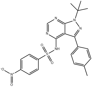 N-[1-(TERT-BUTYL)-3-(4-METHYLPHENYL)-1H-PYRAZOLO[3,4-D]PYRIMIDIN-4-YL]-4-NITROBENZENESULFONAMIDE Struktur