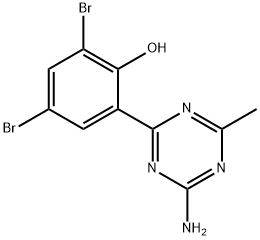 2-(4-AMINO-6-METHYL-1,3,5-TRIAZIN-2-YL)-4,6-DIBROMOPHENOL Struktur