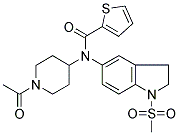 N-(1-ACETYLPIPERIDIN-4-YL)-N-(2,3-DIHYDRO-1-(METHYLSULPHONYL)-(1H)-INDOL-5-YL)THIOPHENE-2-CARBOXAMIDE Struktur