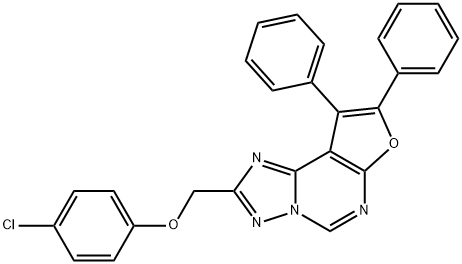 2-[(4-CHLOROPHENOXY)METHYL]-8,9-DIPHENYLFURO[3,2-E][1,2,4]TRIAZOLO[1,5-C]PYRIMIDINE Struktur