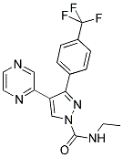 N-ETHYL-4-(PYRAZIN-2-YL)-3-[4-(TRIFLUOROMETHYL)PHENYL]PYRAZOLE-1-CARBOXAMIDE Struktur