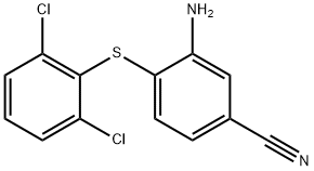 3-AMINO-4-[(2,6-DICHLOROPHENYL)SULFANYL]BENZENECARBONITRILE Struktur