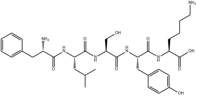 H-PHE-LEU-SER-TYR-LYS-OH Struktur