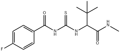 2-(([(4-FLUOROBENZOYL)AMINO]CARBOTHIOYL)AMINO)-N,3,3-TRIMETHYLBUTANAMIDE Struktur