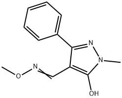 5-HYDROXY-1-METHYL-3-PHENYL-1H-PYRAZOLE-4-CARBALDEHYDE O-METHYLOXIME Struktur