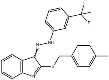 2-[(4-METHYLBENZYL)SULFANYL]-3H-INDOL-3-ONE N-[3-(TRIFLUOROMETHYL)PHENYL]HYDRAZONE Struktur