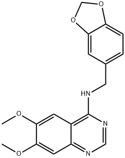 N-(1,3-BENZODIOXOL-5-YLMETHYL)-6,7-DIMETHOXY-4-QUINAZOLINAMINE Struktur