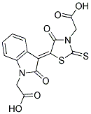 ((5Z)-5-[1-(CARBOXYMETHYL)-2-OXO-1,2-DIHYDRO-3H-INDOL-3-YLIDENE]-4-OXO-2-THIOXO-1,3-THIAZOLIDIN-3-YL)ACETIC ACID Struktur