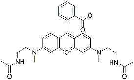 N,N'-BIS[2-(ACETAMIDO)ETHYL]-N,N'-DIMETHYLRHODAMINE Struktur