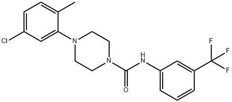 (4-(5-CHLORO-2-METHYLPHENYL)PIPERAZINYL)-N-(3-(TRIFLUOROMETHYL)PHENYL)FORMAMIDE Struktur