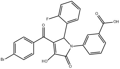 3-[3-(4-BROMOBENZOYL)-2-(2-FLUOROPHENYL)-4-HYDROXY-5-OXO-2,5-DIHYDRO-1H-PYRROL-1-YL]BENZOIC ACID Struktur