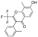 7-HYDROXY-8-METHYL-3-O-TOLYL-2-TRIFLUOROMETHYL-CHROMEN-4-ONE Struktur