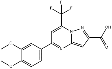 5-(3,4-DIMETHOXYPHENYL)-7-(TRIFLUOROMETHYL)PYRAZOLO[1,5-A]PYRIMIDINE-2-CARBOXYLIC ACID Struktur