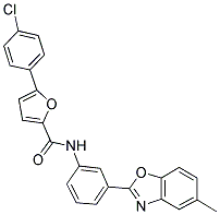 5-(4-CHLOROPHENYL)-N-[3-(5-METHYL-1,3-BENZOXAZOL-2-YL)PHENYL]-2-FURAMIDE Struktur