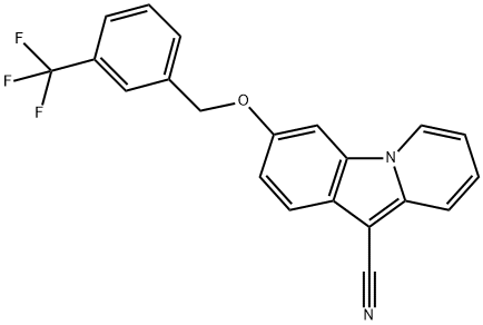 3-([3-(TRIFLUOROMETHYL)BENZYL]OXY)PYRIDO[1,2-A]INDOLE-10-CARBONITRILE Struktur