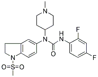 N-(2,4-DIFLUOROPHENYL)-N'-[2,3-DIHYDRO-1-(METHYLSULPHONYL)-(1H)-INDOL-5-YL]-N'-(1-METHYLPIPERIDIN-4-YL)UREA Struktur