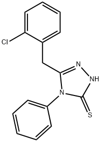 3-((2-CHLOROPHENYL)METHYL)-4-PHENYL-1,2,4-TRIAZOLINE-5-THIONE Struktur