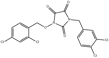 1-(3,4-DICHLOROBENZYL)-3-[(2,4-DICHLOROBENZYL)OXY]-1H-IMIDAZOLE-2,4,5(3H)-TRIONE Struktur