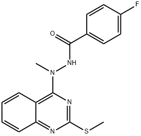 4-FLUORO-N'-METHYL-N'-[2-(METHYLSULFANYL)-4-QUINAZOLINYL]BENZENECARBOHYDRAZIDE Struktur