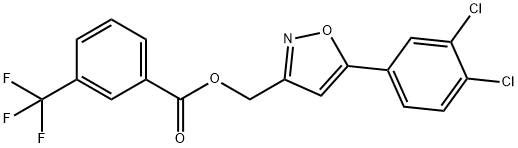 [5-(3,4-DICHLOROPHENYL)-3-ISOXAZOLYL]METHYL 3-(TRIFLUOROMETHYL)BENZENECARBOXYLATE Struktur