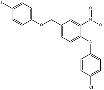 1-[(4-CHLOROPHENYL)SULFANYL]-4-[(4-FLUOROPHENOXY)METHYL]-2-NITROBENZENE Struktur