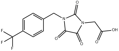 2-(2,4,5-TRIOXO-3-[4-(TRIFLUOROMETHYL)BENZYL]-1-IMIDAZOLIDINYL)ACETIC ACID Struktur