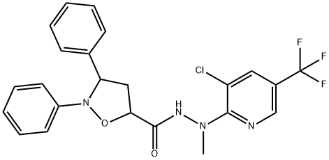 N'-[3-CHLORO-5-(TRIFLUOROMETHYL)-2-PYRIDINYL]-N'-METHYL-2,3-DIPHENYLTETRAHYDRO-5-ISOXAZOLECARBOHYDRAZIDE Struktur