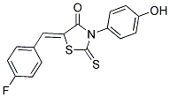 (5Z)-5-(4-FLUOROBENZYLIDENE)-3-(4-HYDROXYPHENYL)-2-THIOXO-1,3-THIAZOLIDIN-4-ONE Struktur