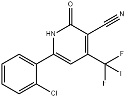 6-(2-CHLOROPHENYL)-2-HYDROXY-4-(TRIFLUOROMETHYL)NICOTINONITRILE Struktur