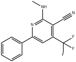 2-(METHYLAMINO)-6-PHENYL-4-(TRIFLUOROMETHYL)NICOTINONITRILE Struktur