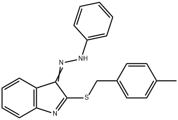 2-[(4-METHYLBENZYL)SULFANYL]-3H-INDOL-3-ONE N-PHENYLHYDRAZONE Struktur