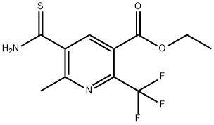 ETHYL 5-(AMINOCARBOTHIOYL)-6-METHYL-2-(TRIFLUOROMETHYL)NICOTINATE Struktur