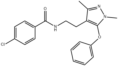 4-CHLORO-N-[2-(1,3-DIMETHYL-5-PHENOXY-1H-PYRAZOL-4-YL)ETHYL]BENZENECARBOXAMIDE Struktur